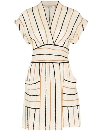 Shop brown Three Graces Aurora stripe-pattern mini dress with Express Delivery - Farfetch