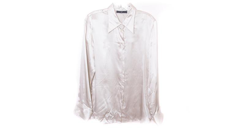 90's Silver Silk Satin Y2K Shirt Satin Top 90s Blouse | Etsy