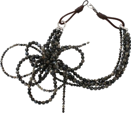 brunello cucinelli black riolite bow necklace