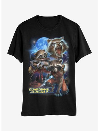 Marvel Guardians Of The Galaxy Rocket Raccoon Collage Boyfriend Fit Girls T-Shirt | Hot Topic