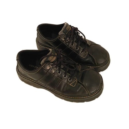 Black Vintage Leather Skechers