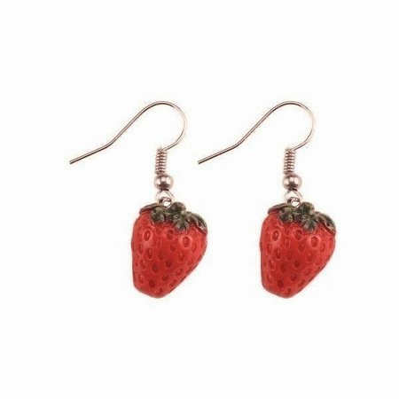strawberry, earrings