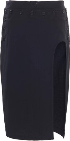 Ann Demeulemeester Cutout Twill Midi Skirt Size: 34