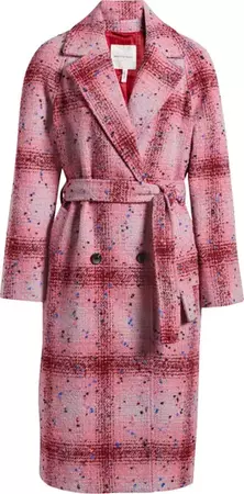 Avec Les Filles Donegal Tweed Double Breasted Wrap Coat | Nordstrom