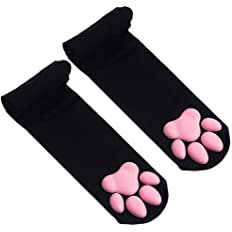 Amazon.com: Cat Paw Thigh High Socks, Cute Soft 3D Kitten Paw Pad Claw Toe Beans Stockings for Girls Women Lolita Cat Cosplay : Clothing, Shoes & Jewelry