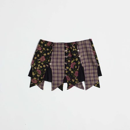 avavav panelly skirt short purple checks