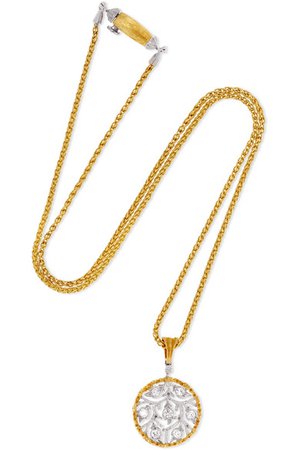 Buccellati | Ramage 18-karat yellow and white gold diamond necklace | NET-A-PORTER.COM