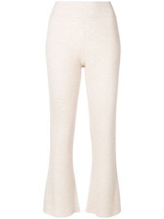 Cashmere In Love Flared Cropped Knitted Trousers TEREZA Neutral | Farfetch
