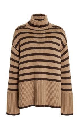 Striped Wool-Cotton Turtleneck Sweater By Toteme | Moda Operandi