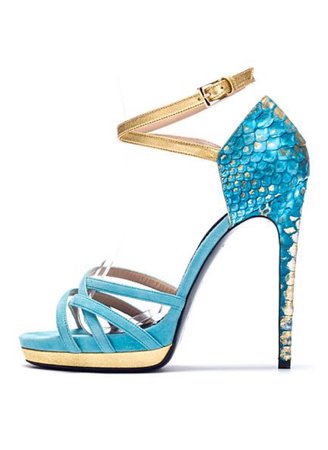 mermaid scale blue gold heels
