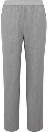 Wool And Cashmere-blend Straight-leg Pants - Gray