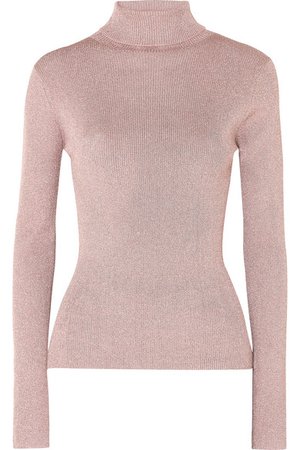 3.1 Phillip Lim | Ribbed Lurex turtleneck sweater | NET-A-PORTER.COM