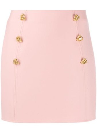 Elisabetta Franchi Slim-Fit Button-Embellished Skirt | Farfetch.com