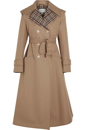 Gucci | Appliquéd cotton-blend gabardine trench coat | NET-A-PORTER.COM