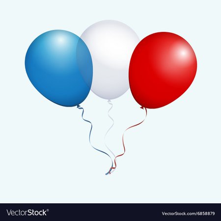 Balloons in blue white red as france national flag