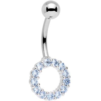 Clear Gem Stainless Steel Hollow Circle Belly Ring – BodyCandy