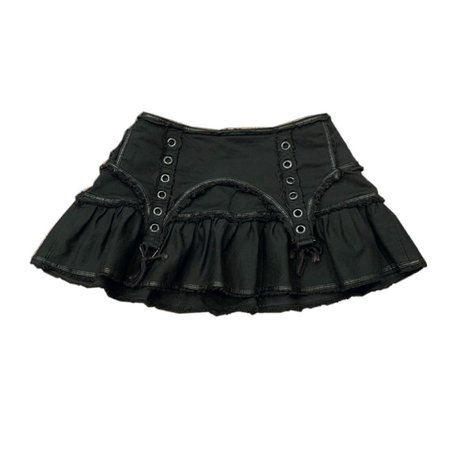 lip service black garter militia skirt