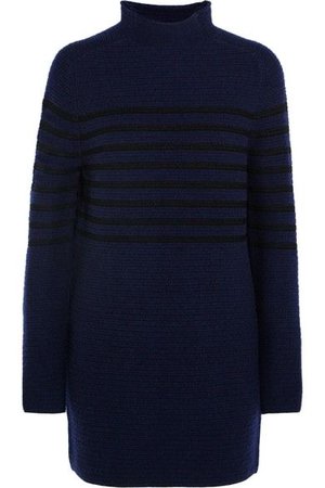 Topshop Unique Broadwick striped wool and cashmere-blend mini dress