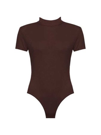 brown turtleneck bodysuit