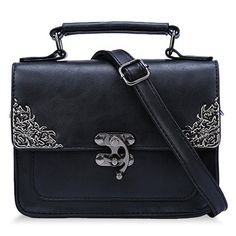 Fashion Style Women's Vintage Bag With Metallic and Hasp Design