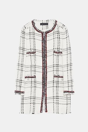 Plaid Coat With Stripes | Zara