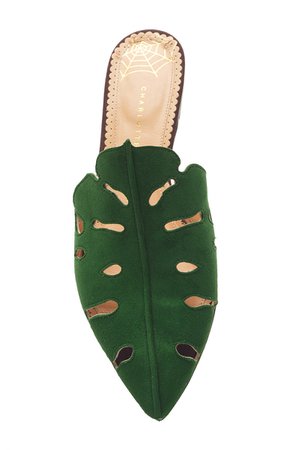 Charlotte Olympia | Verdant suede slippers