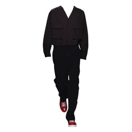 marni black shirt pants red sneakers full runway outfit png
