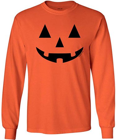 Amazon.com: Jack O' Lantern Pumpkin Halloween Orange Long Sleeve T-Shirt-S: Clothing