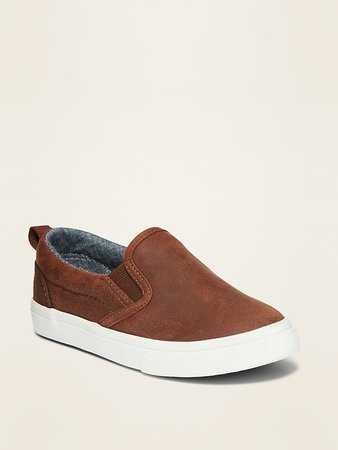 Unisex Faux-Leather Slip-Ons for Toddler | Old Navy
