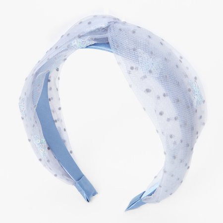 Blue Polka Dot Butterfly Headband | Claire's US