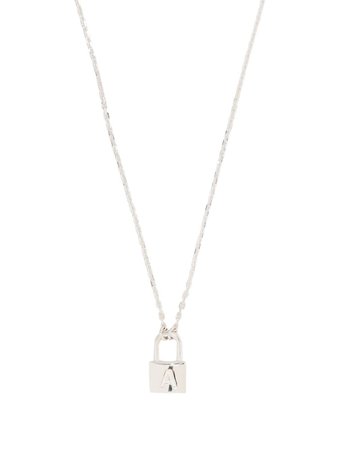 Shop silver AMBUSH Petit Series Padlock charm necklace with Express Delivery - Farfetch
