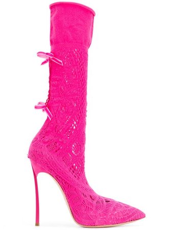 Pink Crochet Heels