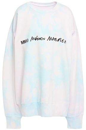 Cutout Printed Tie-dyed French Cotton-terry Sweatshirt