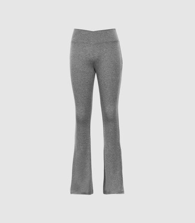 Flo Grey Flared Jersey Trousers – REISS
