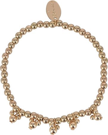 Amazon.com: Disney Mickey Mouse Stretch Bracelet in Authentic Jewelry Gift Box, Gold Tone Beaded Balls with Hanging Character Shape Beads, Stretchable Elastic for Comfort Fit: Clothing, Shoes & Jewelry