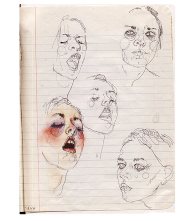 drawing art notebook paper journal sketch woman draw...