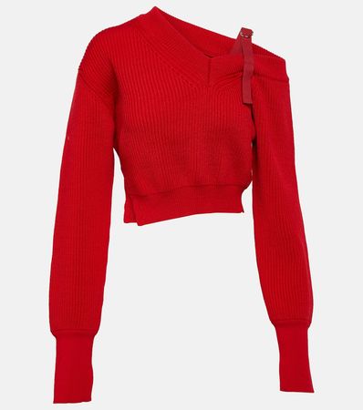 La Maille Seville Wool Blend Sweater in Red - Jacquemus | Mytheresa