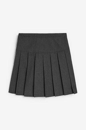 Grey Longer Length Pleated Skirt
