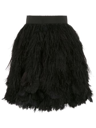 Dolce & Gabbana Feather Appliqué Mini Skirt | Farfetch.com