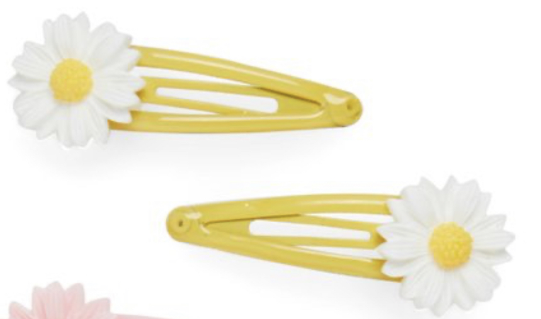 yellow daisy hair clips
