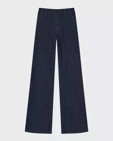 SIMKHAI Ansel High-Rise Denim Flare Jeans | Neiman Marcus