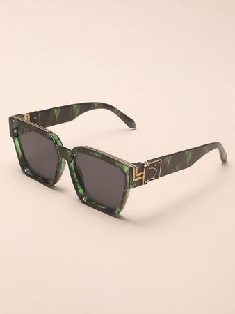 Metal Detail Acrylic Frame Sunglasses | SHEIN USA