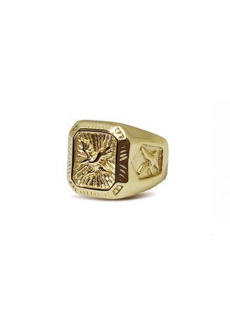 Gold Plated Silver Eagle Ring