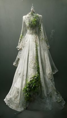 forest spirit wedding dress moss fae
