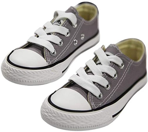 Amazon.com | iFANS Boys and Girl Low Top Canvas Kids Lace up Sneakers | Sneakers