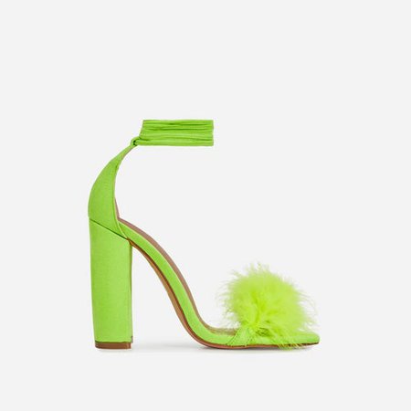 lime green fur heels