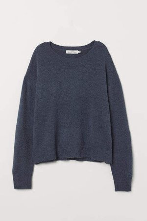 Fine-knit Sweater - Blue