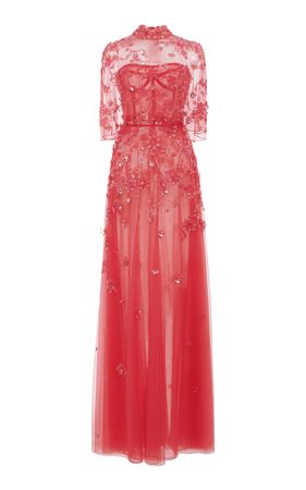 Embroidered Tulle Maxi Dress And Cape Set By Zuhair Murad | Moda Operandi