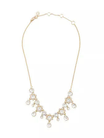 Marchesa Notte Crystal Floral Necklace - Farfetch