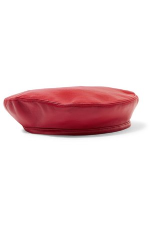 Red Cher leather beret | Eugenia Kim | NET-A-PORTER